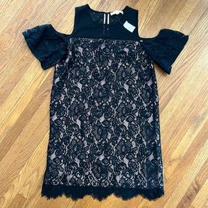 Loft Lace Shift Dress Cold Shoulder Size 12